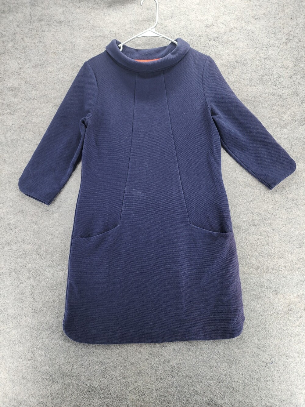 Boden Dress Womens 8 Long Sleeve Blue Ribbed